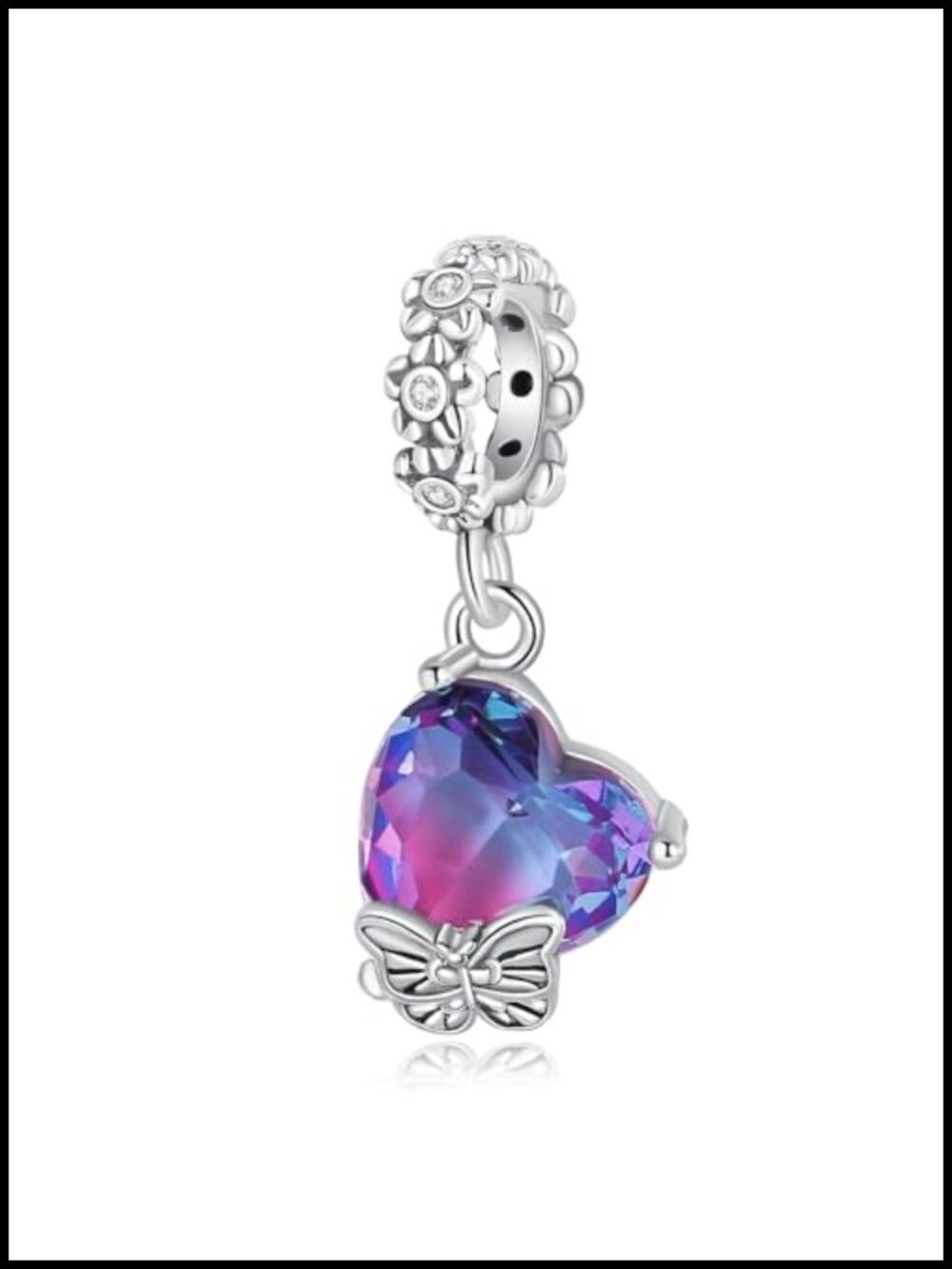 925 Sterling Silver Charm Bead Butterfly Pendant Fit for Charm Bracelets Gift